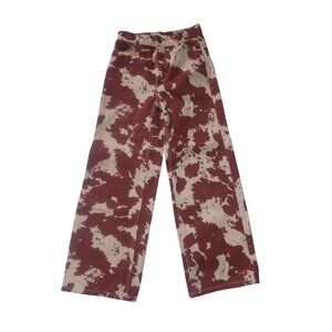Urban Outfitters BDG High Waist Wide Leg Denim‎ Pants Size 24 Cow Print Brown